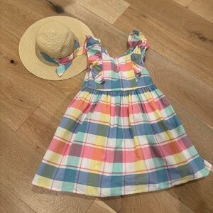 Tommy Bahama girls plaid dress and matching hat